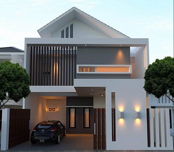 Design Rumah Minimalis Tipe 45 2 Lantai Yang Asri Tanpa Taman - Asriland